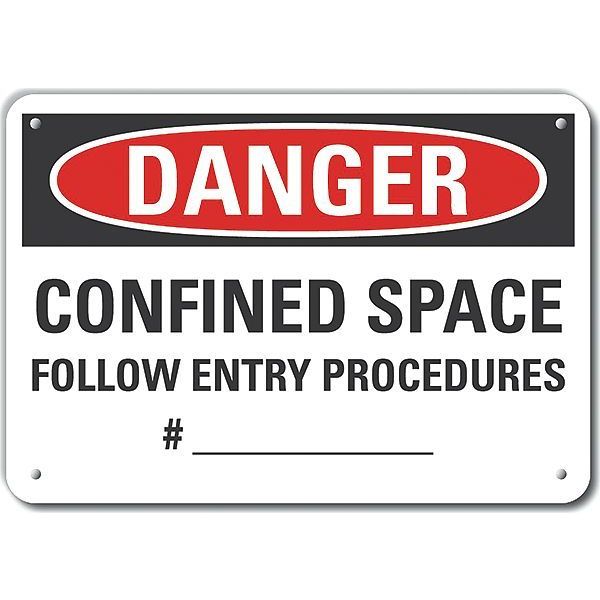 Decal, Danger Confined Space, 10 x 7