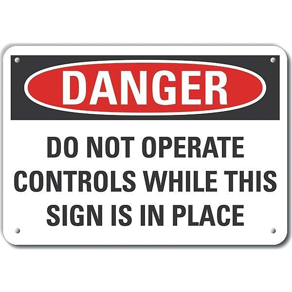 Plastic Machine & Operation Danger Sign, 7 in Height, 10 in Width, Plastic, Vertical Rectangle