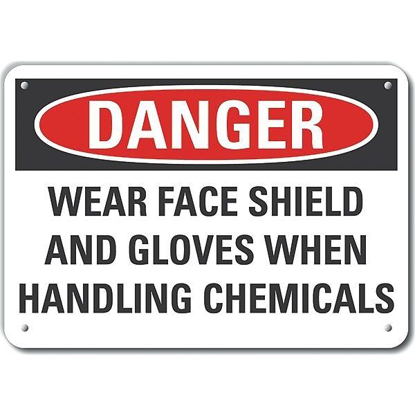 Decal, Danger Wear Face Shield, 14x10