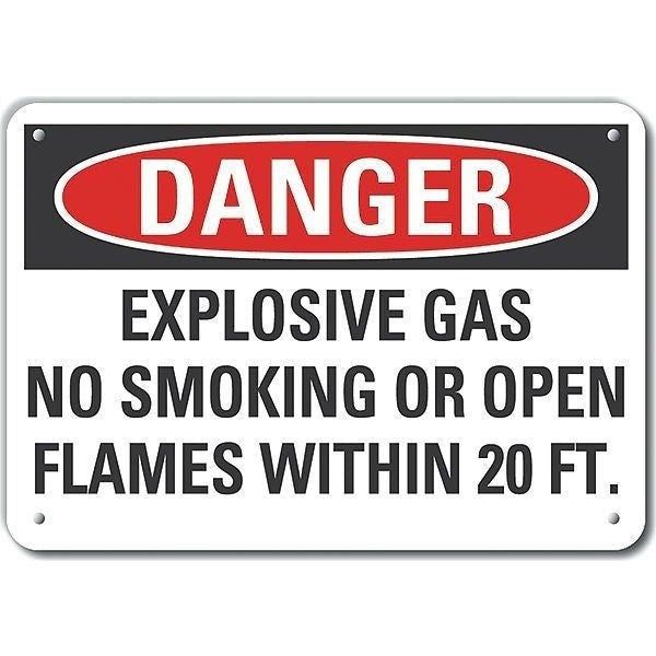 Aluminum No Smoking Danger Sign, 10