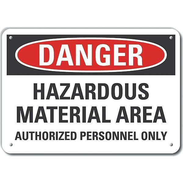 Aluminum Hazardous Materials Danger Sign, 7 in H, 10 in W, Vertical Rectangle, LCU4-0643-NA_10X7
