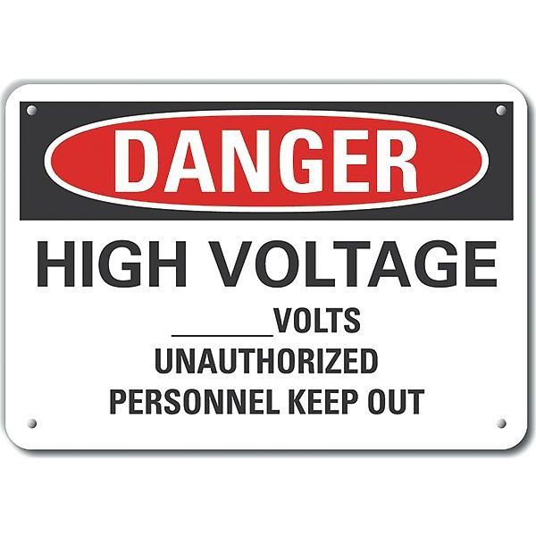 Decal, Danger High Voltage, 10 x 7