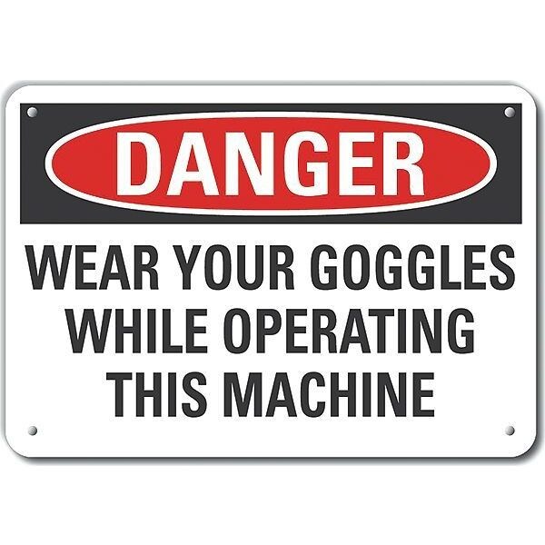 Decal, Danger Wear Your Goggles, 10 x 7