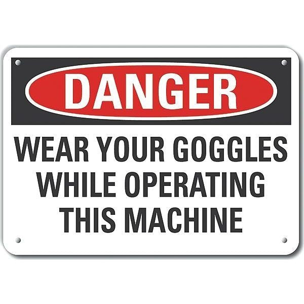 Decal, Danger Wear Your Goggles, 10x7