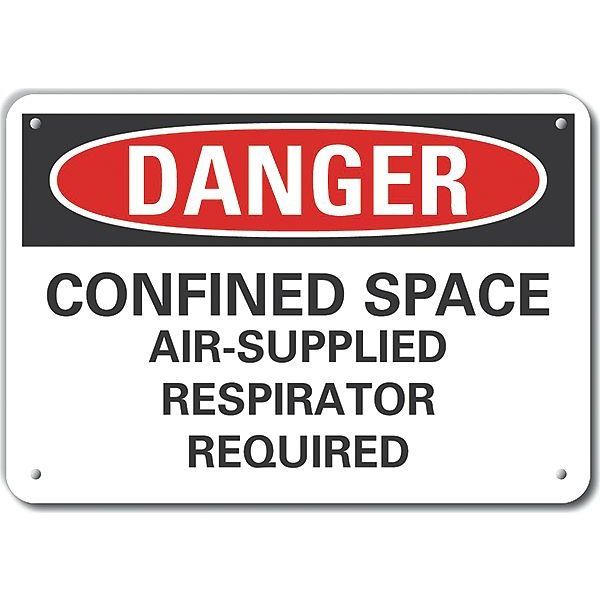 Decal, Danger Confined Space, 14x10
