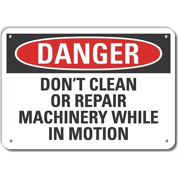Aluminum Machine & Operation Danger Sign, 7 in Height, 10 in Width, Aluminum, Vertical Rectangle
