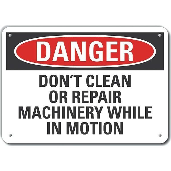 Plastic Machine & Operation Danger Sign, 7 in Height, 10 in Width, Plastic, Vertical Rectangle