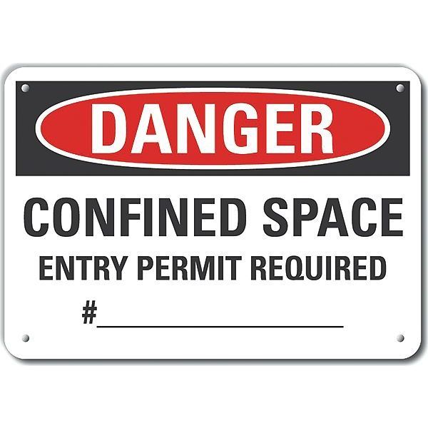 Decal, Danger Confined Space, 10x7