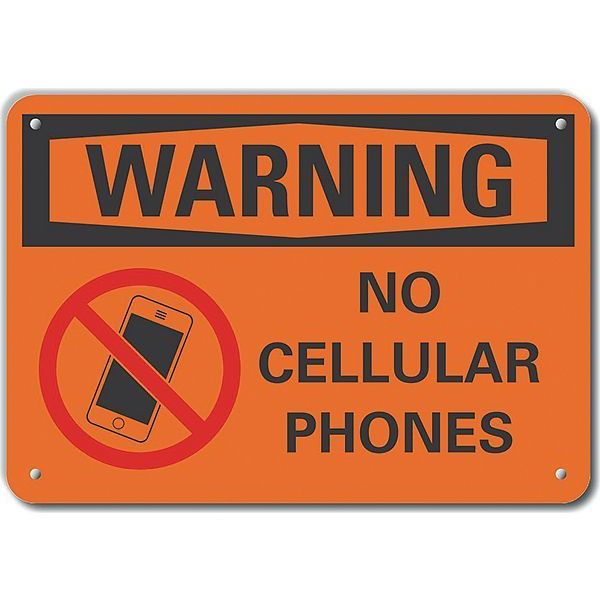 Decal, Warning No Cellular, 14 x 10