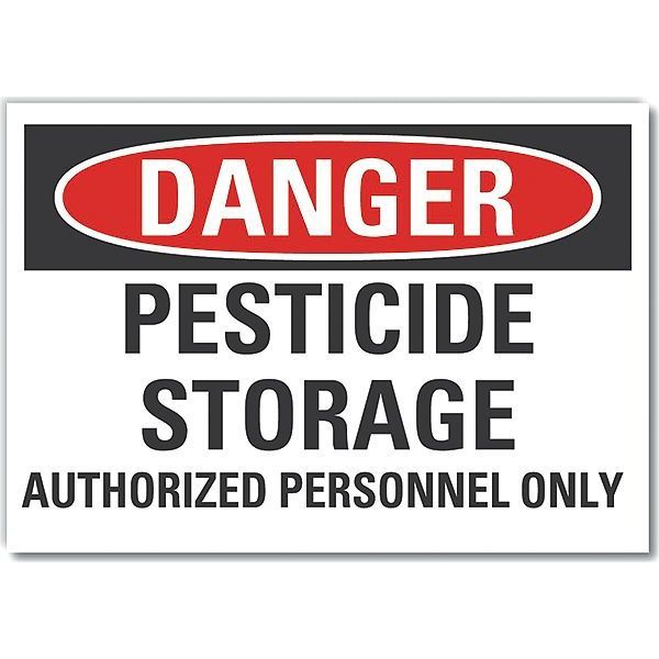 Danger Sign, 10 in H, 14 in W, Non-PVC Polymer, Horizontal Rectangle, English, LCU4-0607-ED_14x10