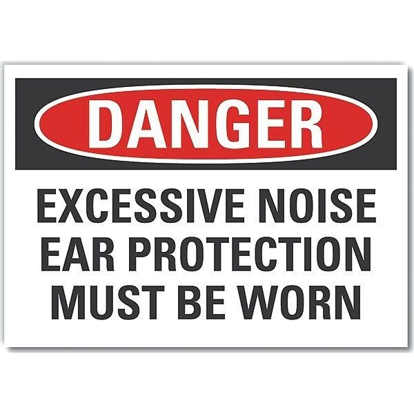 Decal, Danger Excessive Noise Ear, 7 x 5
