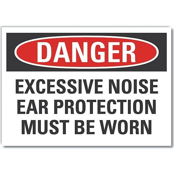 Decal, Danger Excessive Noise Ear, 10 x 7