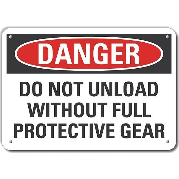 Decal, Danger Do Not Unload, 10 x 7