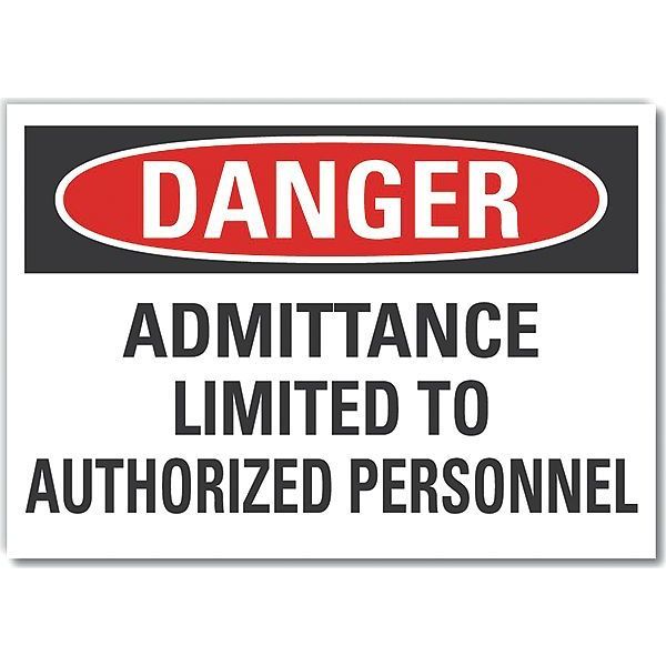 Decal, Danger Admittance Limited, 14 x 10