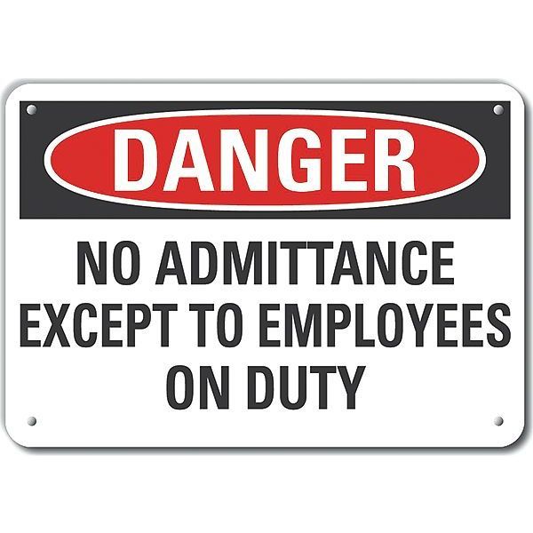 Decal, Plastic, Danger No Admittance, 10x7