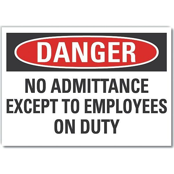 Decal, Danger No Admittance, 10 x 7