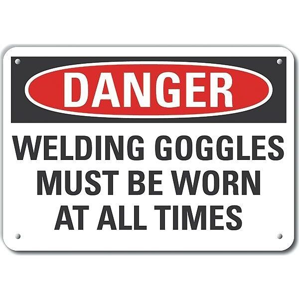 Decal, Danger Welding Goggles, 10x7