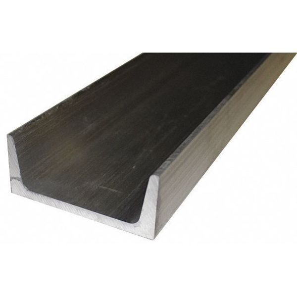 U-Channel, AL 6063, 2 In Leg, 2 In x 8 ft