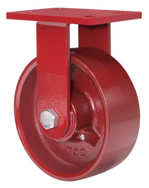 Plte Caster, Rgd, Cast Iron, 6 in., 1400 lb.