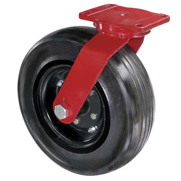 Sivl Sold Rubbr Whl Castr, 16 in., 2900 lb
