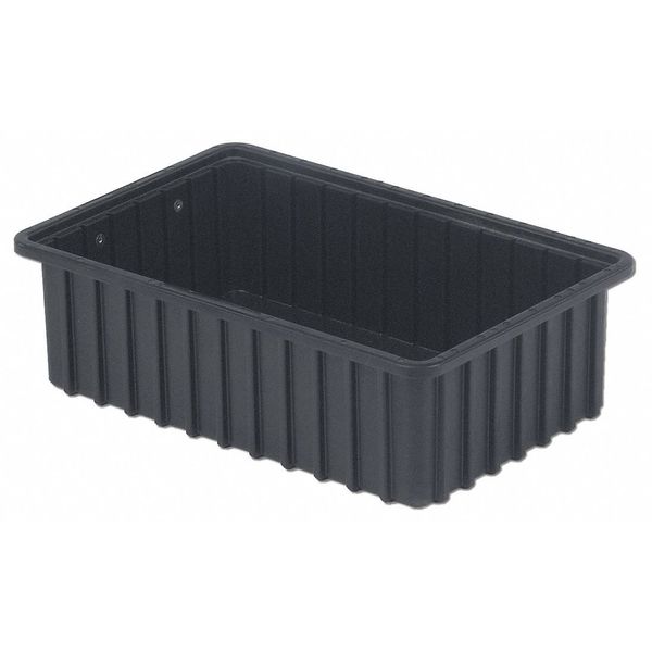 Divider Box, Black, Polyethylene, 16 1/2 in L, 11 in W, 5 in H, 0.36 cu ft Volume Capacity