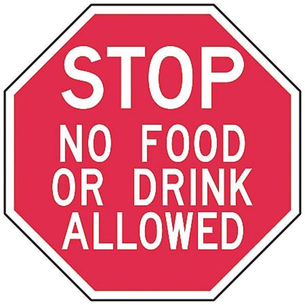 Restriction Sign, 12 in Height, 12 in Width, Aluminum, Octagon, English