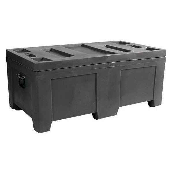 Black Bulk Container, Plastic, 16.5 cu ft Volume Capacity