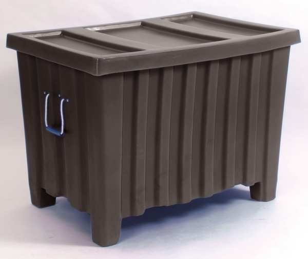 Black Bulk Container, Plastic, 14 cu ft Volume Capacity