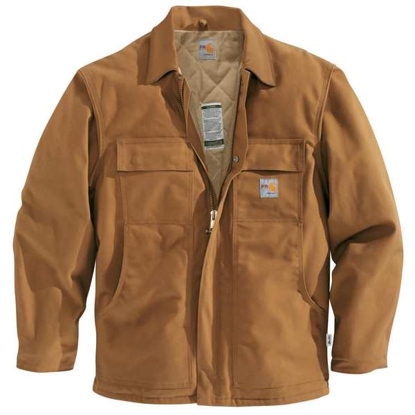 Carhartt Flame Resistant Duck Coat, Brown, 100% Cotton, XL
