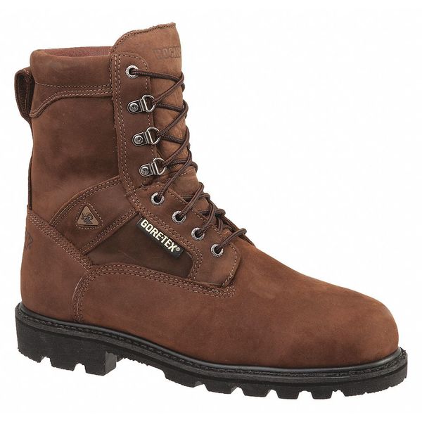 Size 11-1/2W Men's 8 in Work Boot Steel Work Boot, Brown