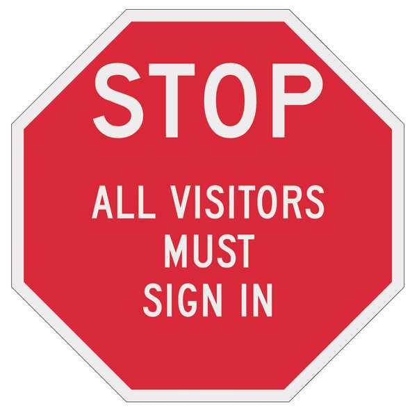 Admittance Sign, 12 in H, 12 in W, Aluminum, Octagon, English, ST-035-12HA