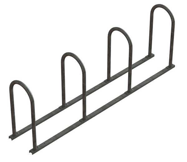 Bike Rack, 2-Sided, 8-Bike, 87 in., Silver
