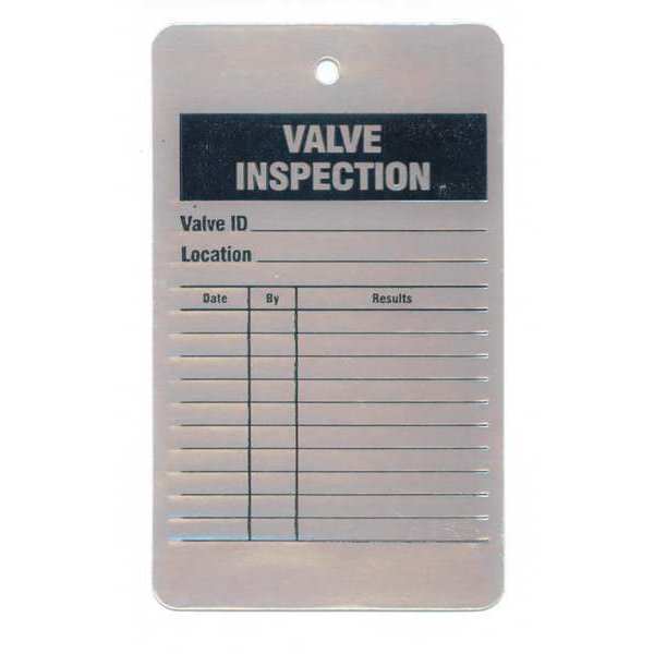 Inspection Tag, 5 x 3 In, Al, PK25