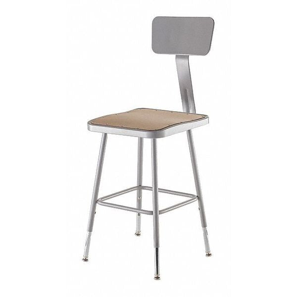 Square Stool with Backrest, Height 19