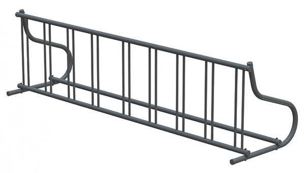 Bike Rack, 1-Sided, 9-Bike, 110 in., Black