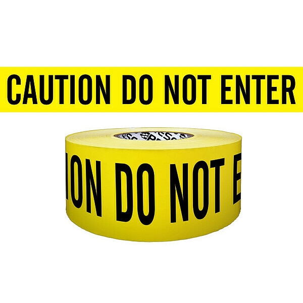 Barricade Tape, Yellow/Black, 1000ft x 3In