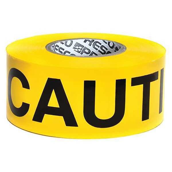 Barricade Tape, Yellow/Black, 1000ft x 3In