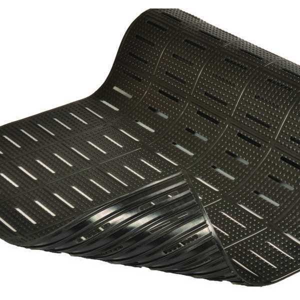 Black Drainage Holes Antifatigue Runner 3 Ft W x 20 Ft L, 3/8 In