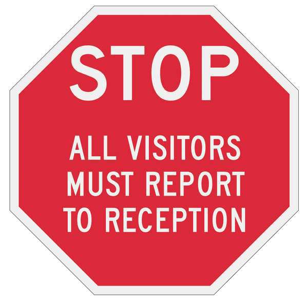 Admittance Sign, 12 in H, 12 in W, Aluminum, Octagon, English, ST-034-12HA