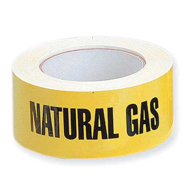 Pipe Marker, Natural Gas, Yellow, 2X90FT NATUR