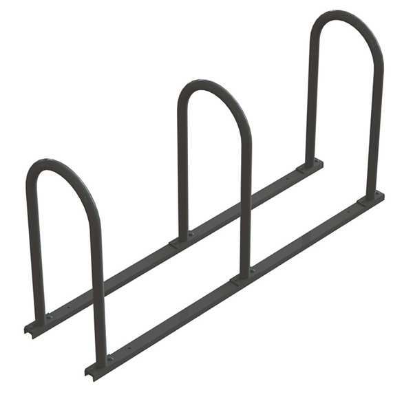 Bike Rack, 2-Sided, 6-Bike, Black/Silver