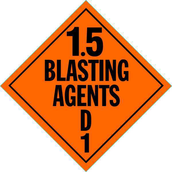 Vehicle Placard, 1.5 Blasting Agent, PK10