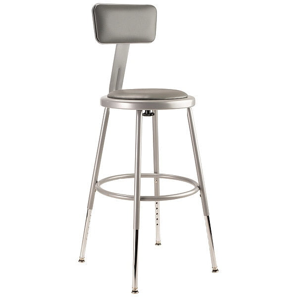 Round Stool with Backrest, Height 19