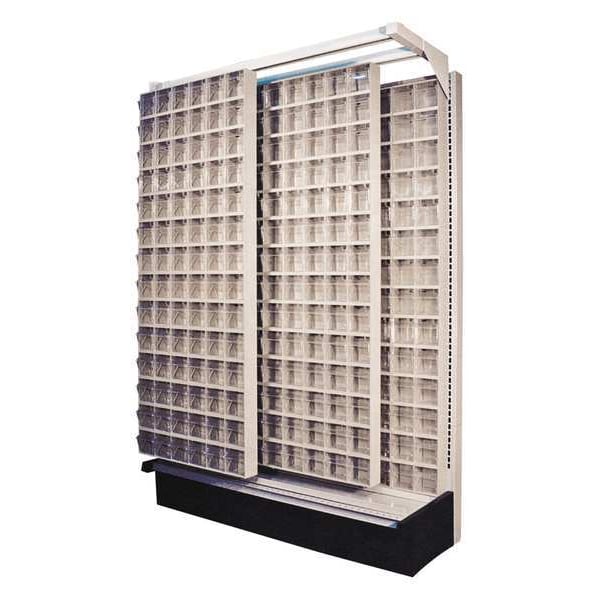 Gondola Slider System with 56 Drawers, Steel; Plastic, 48 in W x 75 in H x 19 in D