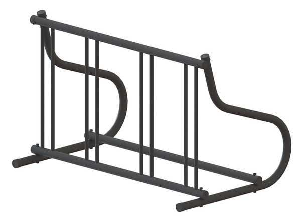 Bike Rack, 1-Sided, 4-Bike, 48 in., Black
