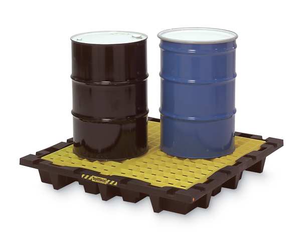 Drum Spill Containment Pallet, 60 gal Spill Capacity, 4 Drum, 6000 lb., Polyethylene
