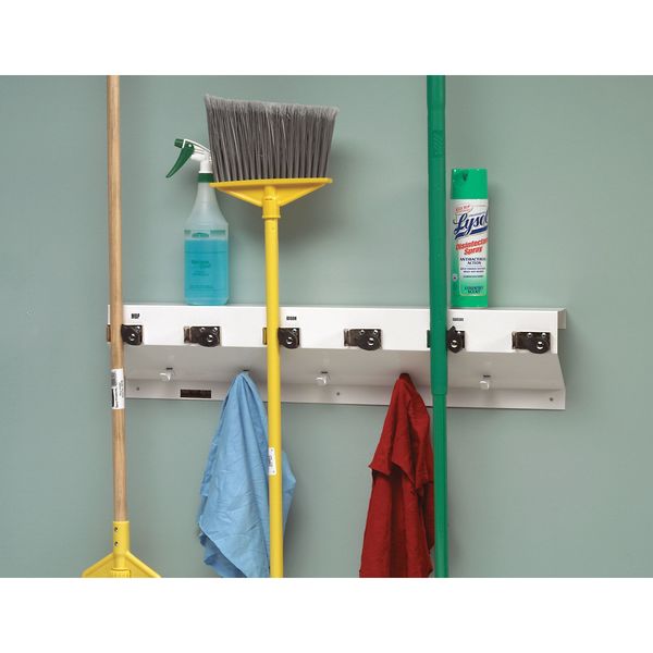 Mop/Broom Holder, 6 Handle, 34 In