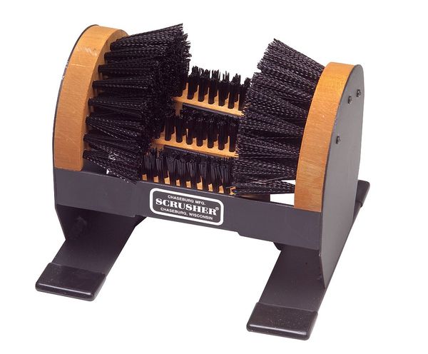 Deluxe Boot Brush, Scraper, Boot/Shoe Scrubber, Elevated Base, Black, 9 in L x 9 in W x 9 in H