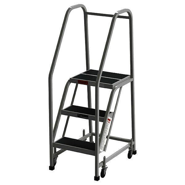 54 in H Steel Rolling Ladder, 3 Steps