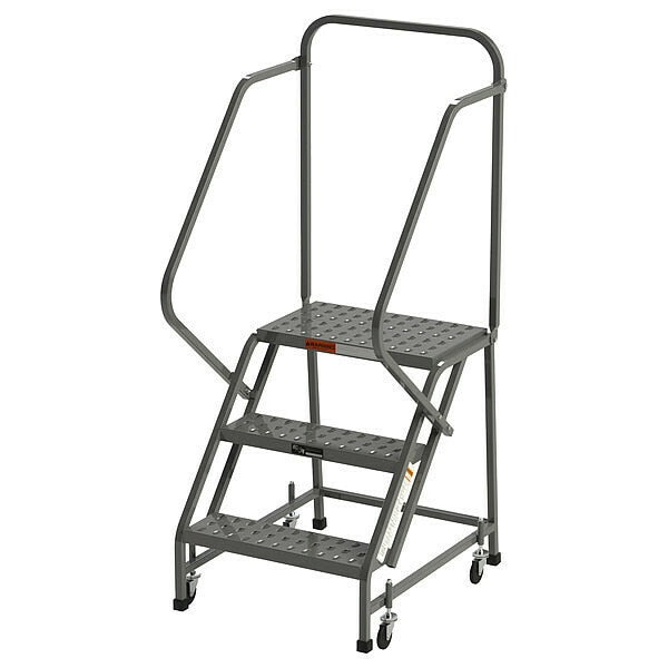 66 in H Steel Rolling Ladder, 3 Steps